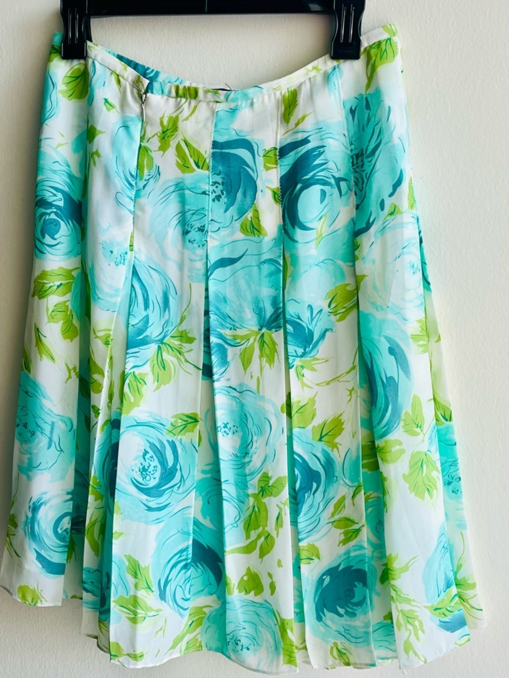 Vintage 90s Bob Mackie 100% Silk Maxi Skirt Floral Print Size 8 M